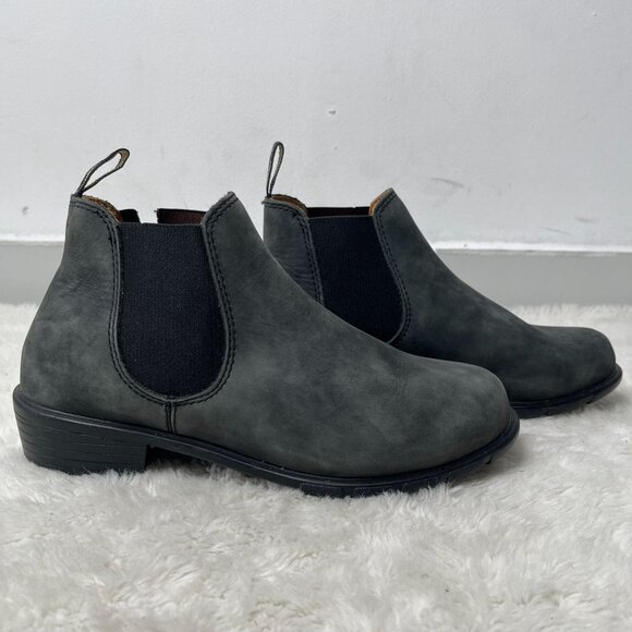 Blundstone Women's Grey Black Ankle Leather Boot Slip On Shoes Size 7.5 US - Picture 3 of 15